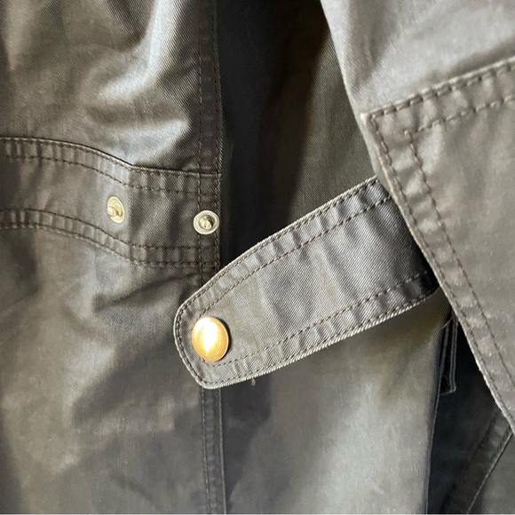 J.Crew Resin-Coated Field Jacket Olive Green Utility Boyfriend Fit Size L - Picture 6 of 10